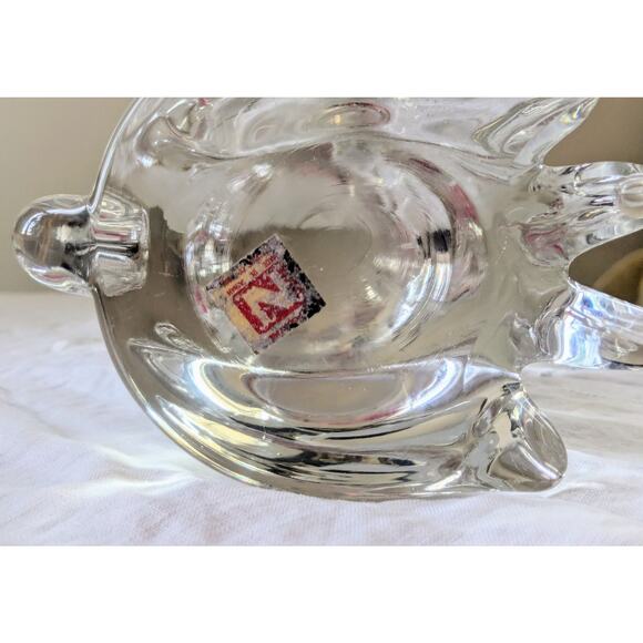 Murano Style Art Glass Beagle Snoopy Dog Paperweight Figurine Clear Solid Heavy - Picture 9 of 10